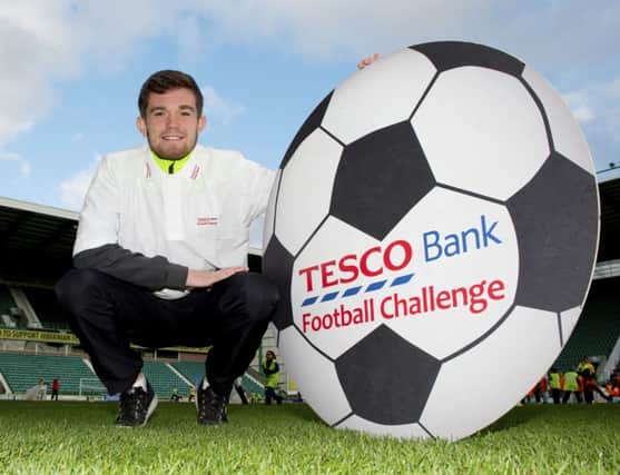 Sam Stanton promotes the Tesco Bank Football Challenge. Picture: SNS