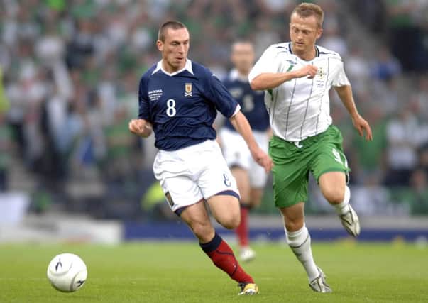 Scotland faced Northern Ireland at Hampden in a 0-0 draw in 2008. Pictured are Scott Brown and Sammy Clingan. Picture: Ian Rutherford