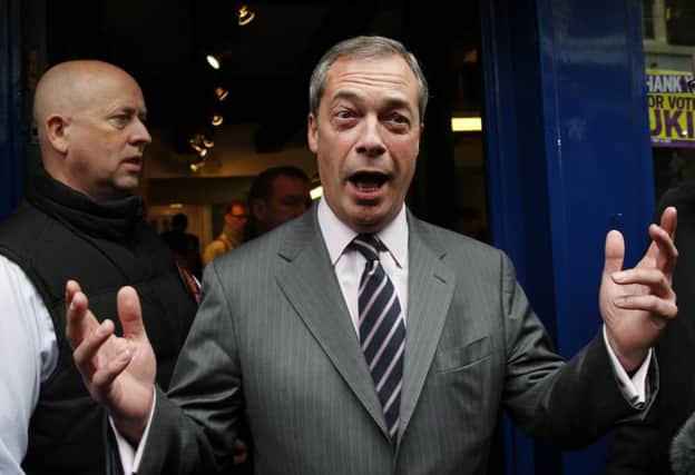 Nigel Farage celebrates Ukip's Rochester win. Picture: Reuters