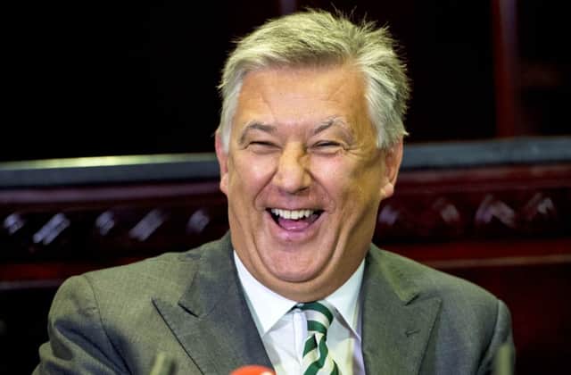 All smiles from Peter Lawwell as he speaks to the media. Picture: SNS
