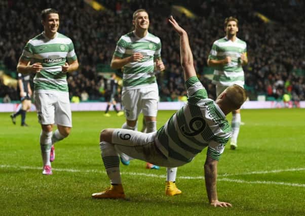 John Guidetti celebrates scoring for Celtic. Picture: SNS
