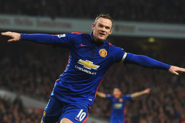 Wayne Rooney of Manchester United celebrates scoring his team's second goal. Picture: Getty
