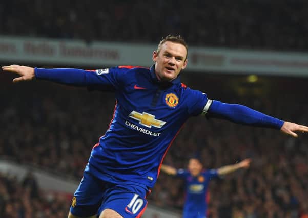 Wayne Rooney of Manchester United celebrates scoring his team's second goal. Picture: Getty
