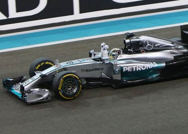 Mercedes-AMG's British driver Lewis Hamilton crosses the finish line during the Abu Dhabi Formula One Grand Prix. Picture: Getty