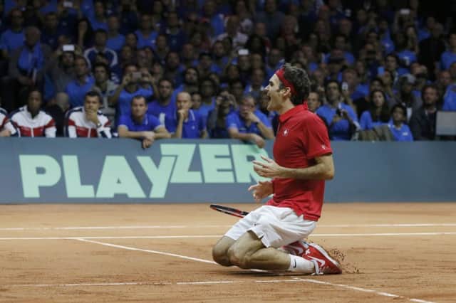 Roger Federer after winning his final match against Richard Gasquet. Picture: Reuters