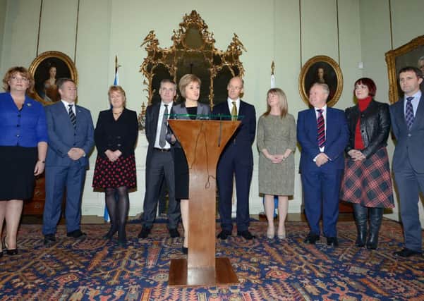 Ms Sturgeon revealed her top ministerial team with a 50-50 gender split on Friday. Picture: Neil Hanna