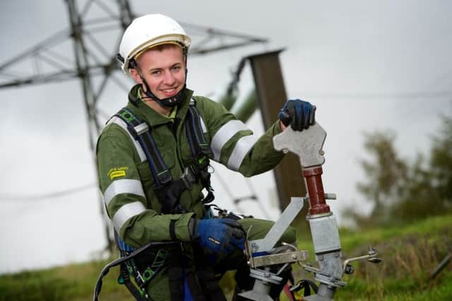 Modern apprentice Ross McBeath, working on site for Scottish Power, is just one of many who have benefited from learning in the workplace