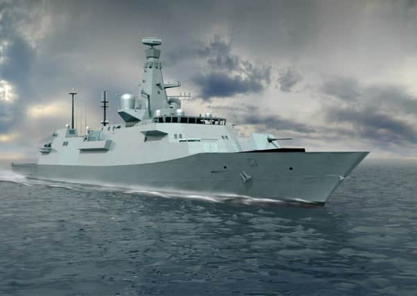 A mock up of a type 26 Frigate, which is earmarked forconstruction at the Clyde. Picture: Contributed