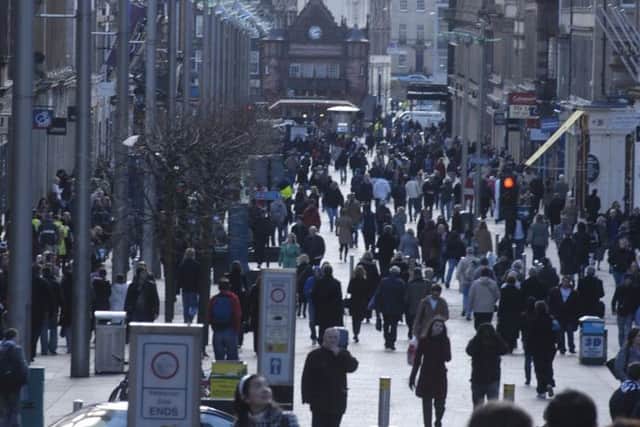 Buchanan Street in Glasgow is able to command annual rents of 1,887 per square metre. Picture: Craig Stephen