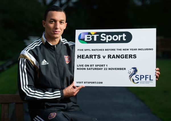Soufian El Hassnaoui of Hearts previews the game. Picture: Malcolm Cochrane/BT Sport