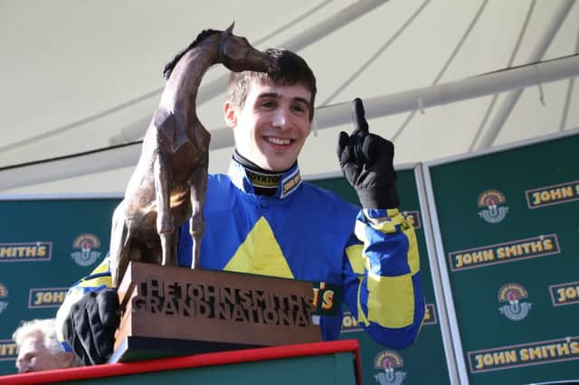 Scottish jockey Ryan Mania shot to fame when he landed the 2013 Grand National on 66-1 shot Auroras Encore. Picture: John Grossick