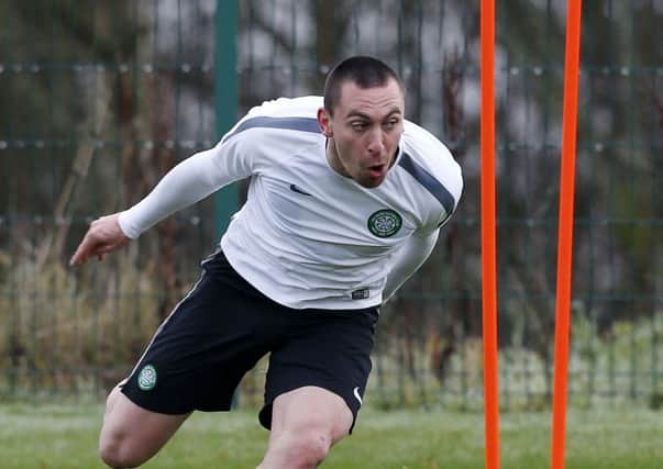 Celtic's Scott Brown during a training session at Lennoxtown Training Centre, near Glasgow. Picture: PA