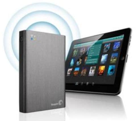 Seagate's wireless hard drive allows you to back up directly from tablets and smartphones. Picture: Contributed