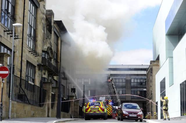 The fire raged through the iconic Mackintosh building in May. Picture: John Devlin