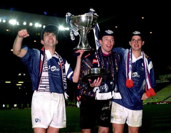 Twenty years ago today Raith Rovers beat Celtic in a penalty shoot-out to win the Coca Cola Cup  their first major trophy. Picture: SNS