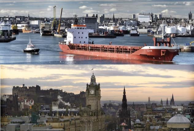 Aberdeen, top, and Edinburgh were ranked at Nos. 2 and 3 in the list of top UK cities to live and work in. Pictures: Getty