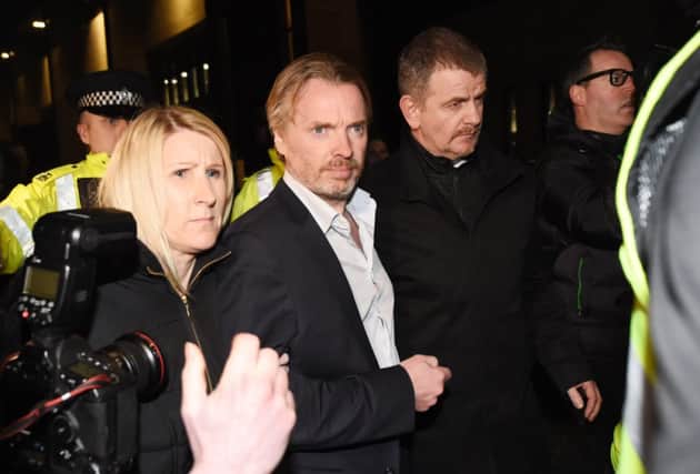 Craig Whyte leaves Glasgow Sheriff Court. Picture: SNS