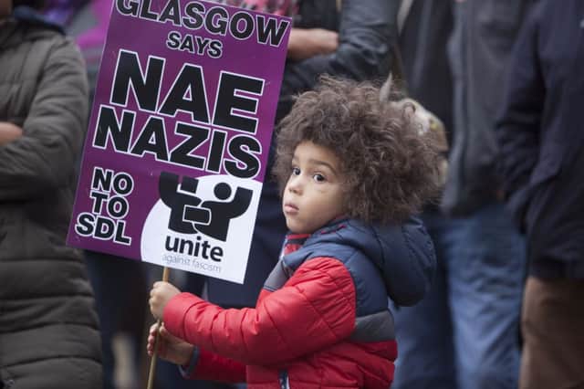 The STUCs St Andrews Day March against Racism in Glasgow. Picture: Toby Williams