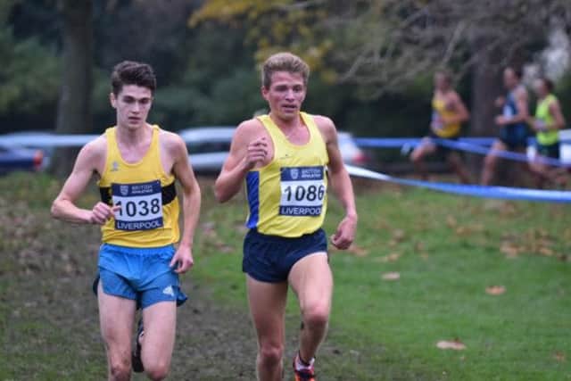 Callum Hawkins, left, and Andrew Butchart on way to a Scottish 1-2 in Liverpool. Picture: Gus Oakley