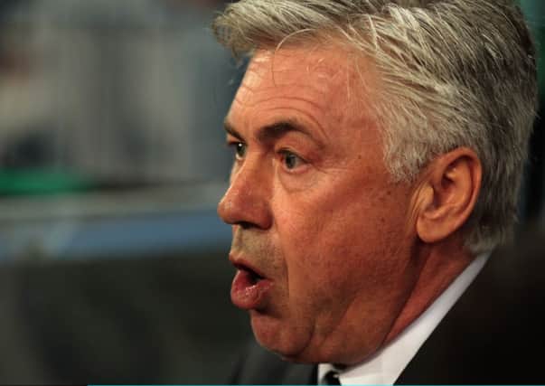 Head coach Carlo Ancelotti, of Real Madrid has condemned the football violence that led to the death of a fan in Spain. Picture: Getty