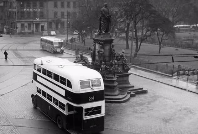 This image of St Andrew Square in 1953 shows the Gladstone Memorial before it was moved to Coates Crescent. Picture: TSPL