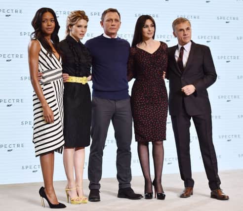 Spectres cosmopolitan cast: Naomie Harris, Léa Seydoux, Daniel Craig, Monica Bellucci and Christoph Waltz. Picture: Getty