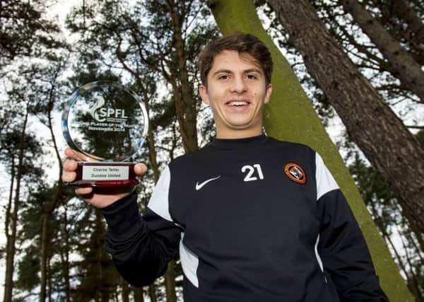 Charlie Telfer with his Young Player of the Month award. Picture: SNS