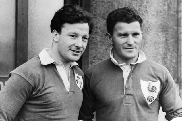 Ireland captain Jack Kyle, left, with French counterpart Jean Pratt before a Five Nations match in January 1953. Picture: AFP/Getty