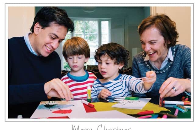 Ed Miliband with his children Daniel and Sam and his wife Justine Thornton. Picture: PA