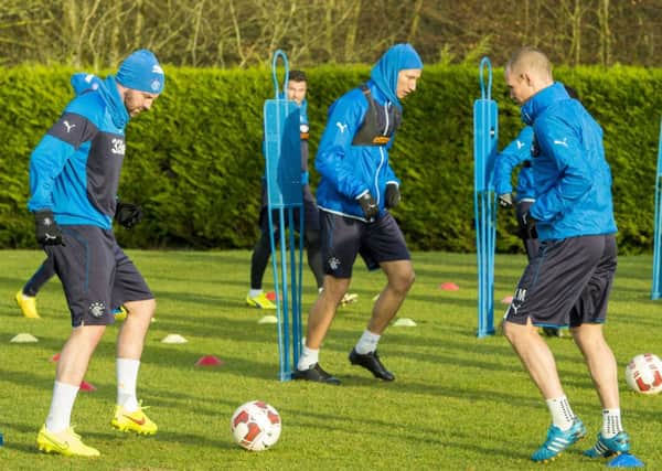 Rangers get put through their paces at training. Picture: SNS