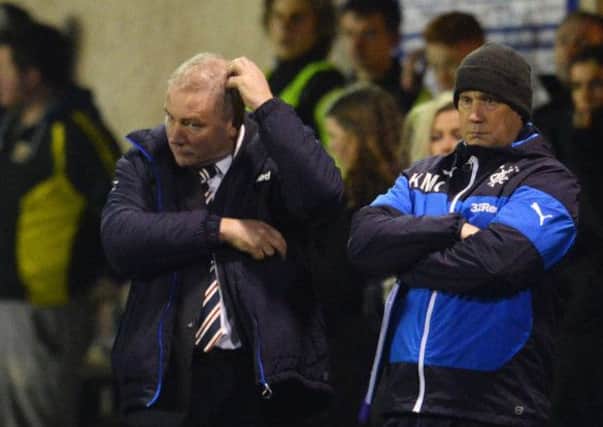 Dejection for Ally McCoist, as Rangers are sunk in the Petrofac training cup by Alloa. Picture: SNS