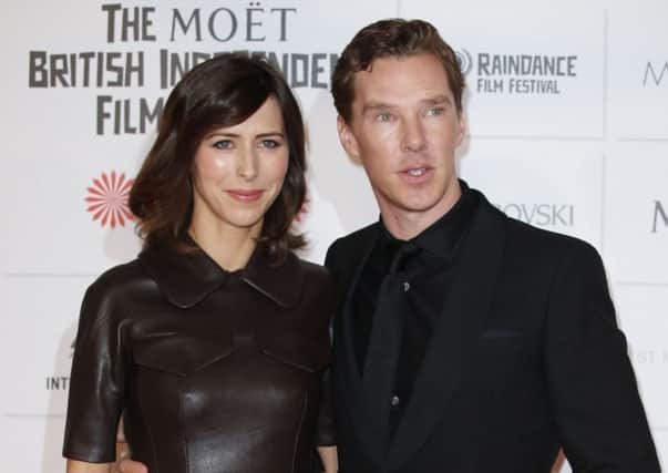 Newly engaged Benedict Cumberbatch arrived at the ceremony with his fiancee Sophie Hunter from Edinburgh. Picture: AFP