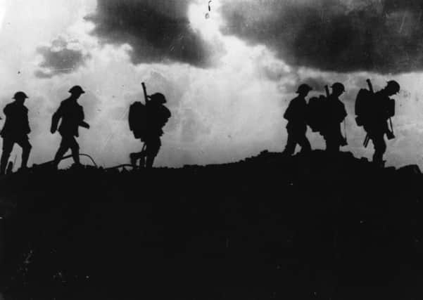 British troops moving up to the trenches, 2.5 miles East of Ypres.  Picture: Hulton Archive/Getty Images