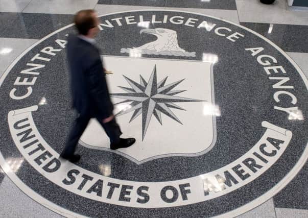 The Central Intelligence Agency (CIA) logo in the lobby of CIA Headquarters in Langley, Virginia. Picture: Getty