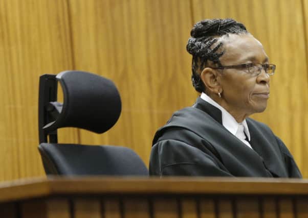 South African judge Thokozile Masipa sits in the High Court in Pretoria  during the appeal hearing. Picture: Getty