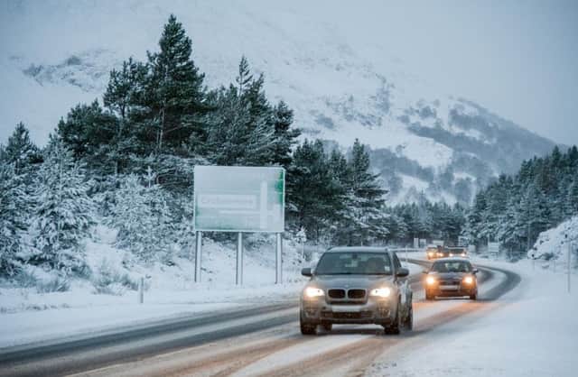 Conditions on the A9 caused a series of minor accidents and two-hour delays. Picture: Andrew O'Brien