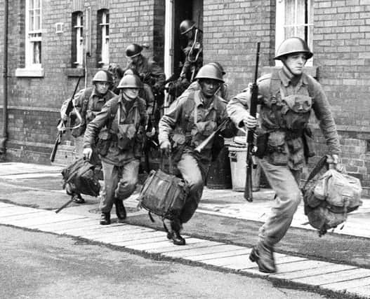 British troops on duty near Belfast in the early days of the Troubles. Picture: PA