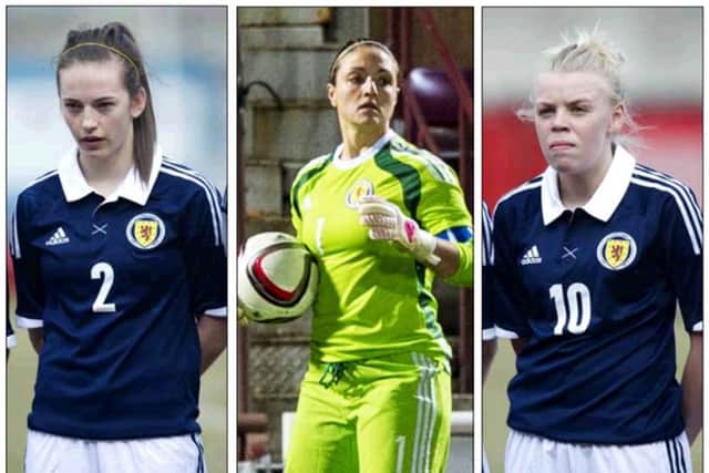 Chloe Arthur, Gemma Fay and Heather Richards have all walked out on Celtic. Pictures: SNS