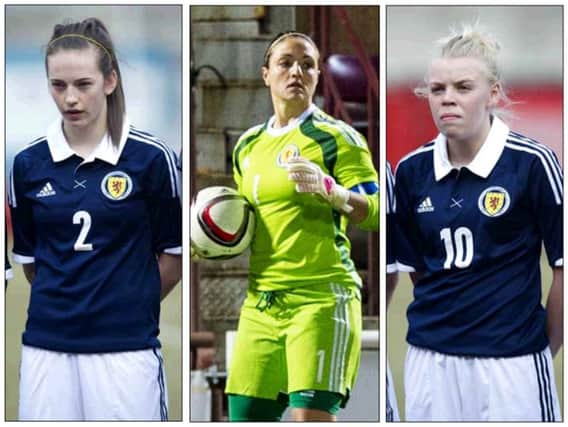 Chloe Arthur, Gemma Fay and Heather Richards have all walked out on Celtic. Pictures: SNS
