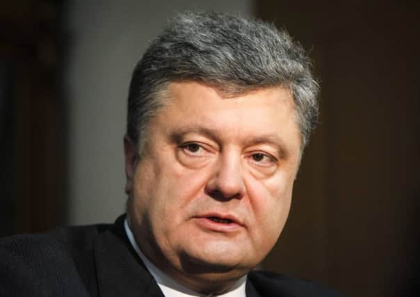 Petro Poroshenko criticised Vladimir Putins aggressive Russia. Picture: Reuters