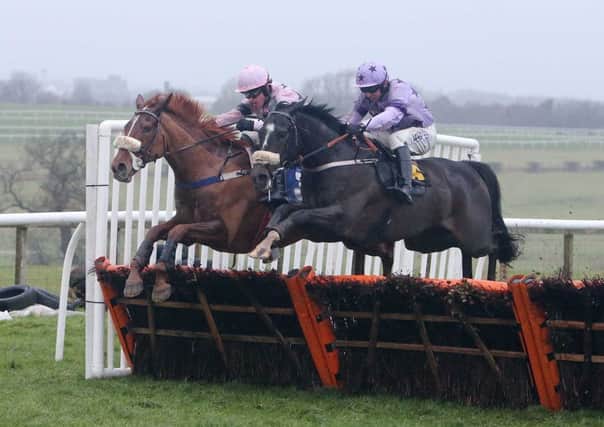 At Carlisle yesterday Phoenix Returns, right, was a 91 winner of the Pertemps Network Handicap Hurdle. Picture: John Grossick