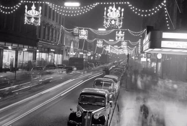 Christmas lights in Buchanan Street, 1961. Picture: TSPL