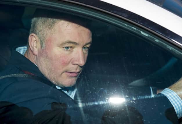 Ally McCoist leaves Murray Park yesterday, the day Rangers confrmed he had resigned. Picture: SNS