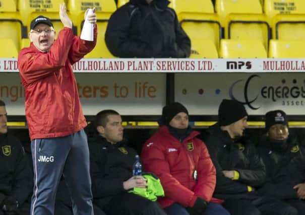 John McGlynn looks on as Livingston slump to defeat at home to Falkirk. Picture: SNS
