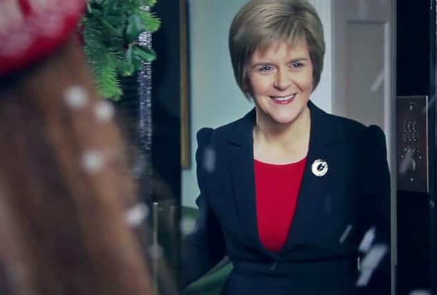 Nicola Sturgeon opens the front door of Bute House. Picture: YouTube/Screengrab