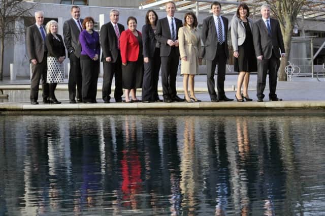 The new Scottish Shodow Cabinet outside the Scottish Parliament. Picture: TSPL