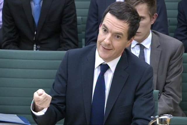Chancelllor George Osborne launches a trading plan for selling off the stake in Lloyds Banking Group after it narrowly passed a Bank of England stress test. Picture: PA