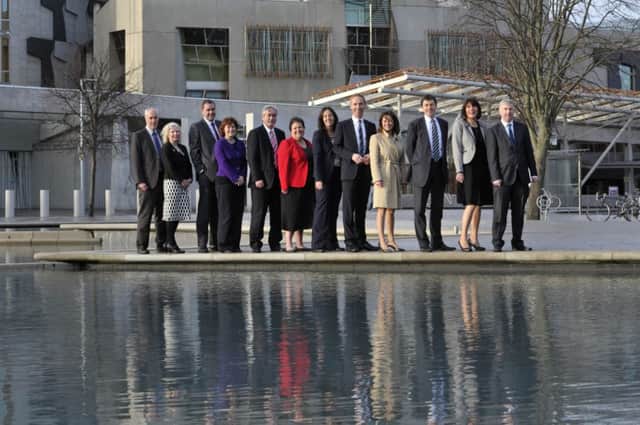 The new Scottish Shodow Cabinet outside the Scottish Parliament. Picture: JP