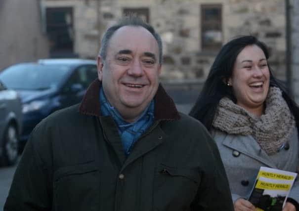 Alex Salmond back canvassing in Huntly, Aberdeenshire. Picture: hemedia