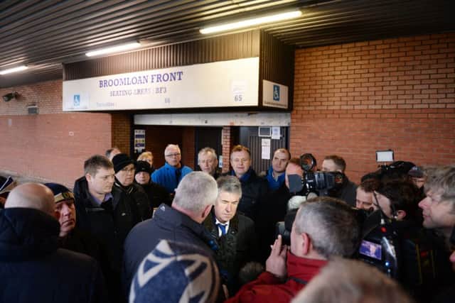 Former Rangers Chairman Malcolm Murray speaks to the media after the AGM. Picture: SNS